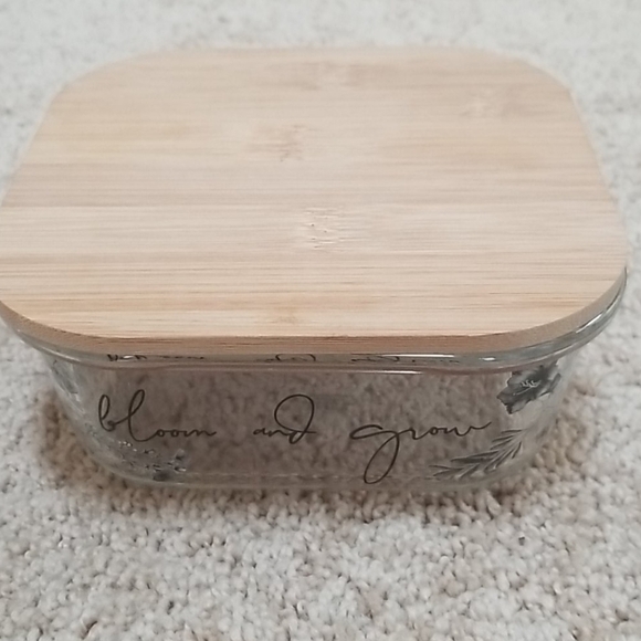 New! ANTHROPOLOGIE Floral Print Glass Container
